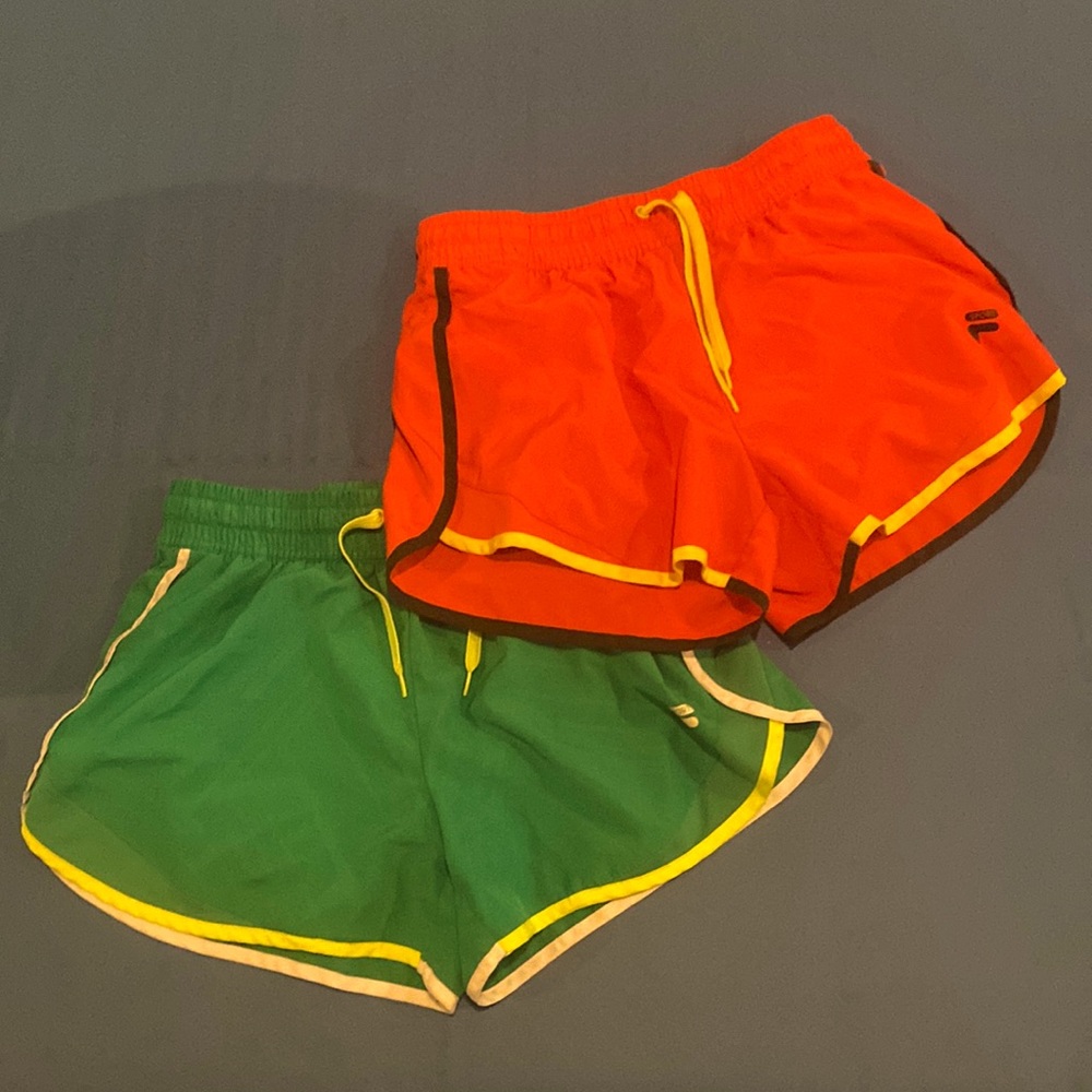 Two pairs Fila running shorts extra small